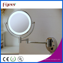 Miroir de maquillage de salle de bains pliable fixé au mur ultra mince de Fyeer LED
